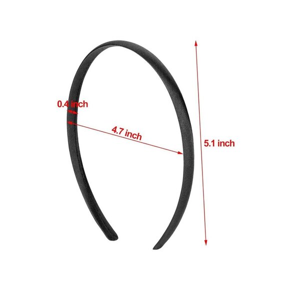 50 Satin Headbands Black Hair Accessories DIY Craft Stretchable Comfortable